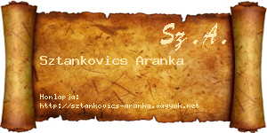 Sztankovics Aranka névjegykártya