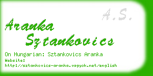 aranka sztankovics business card